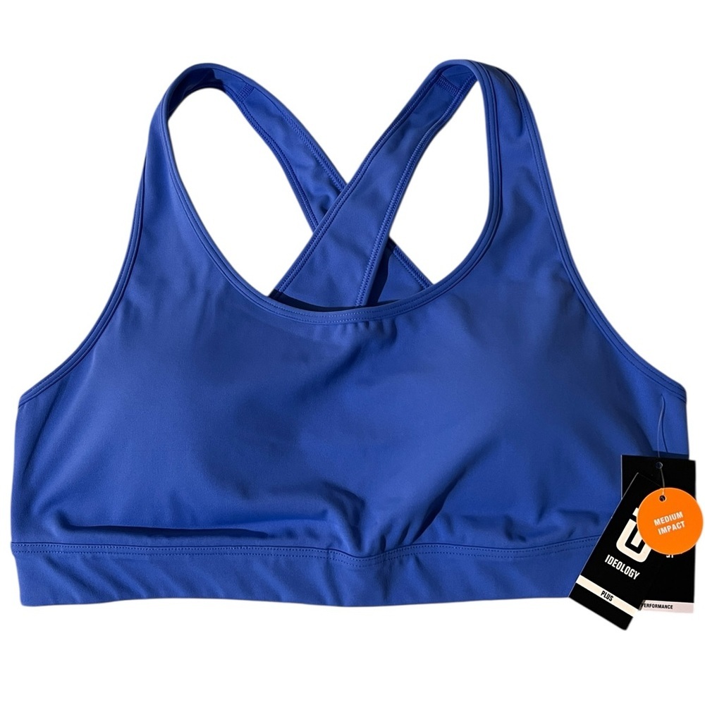 Ideology Women's Blue Sports Bra, size 1X